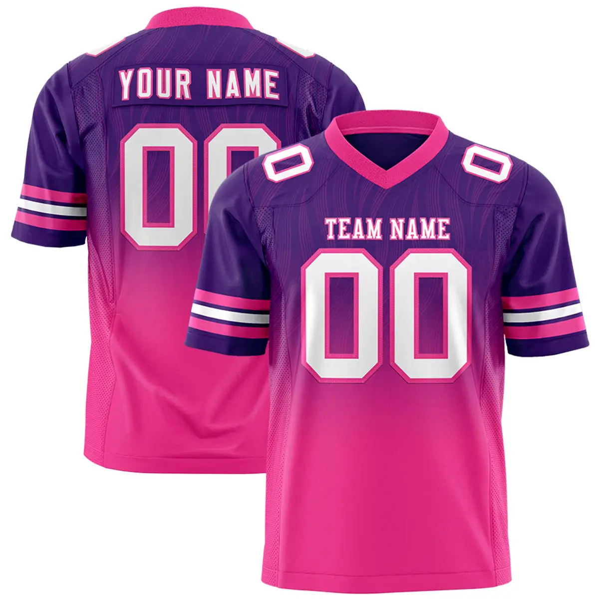 Purple Pink Gradient Fashion Flag Football Jersey