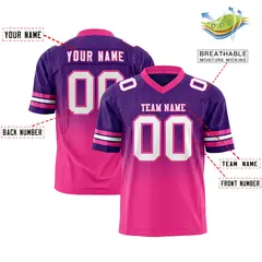 Purple Pink Gradient Fashion Flag Football Jersey 2
