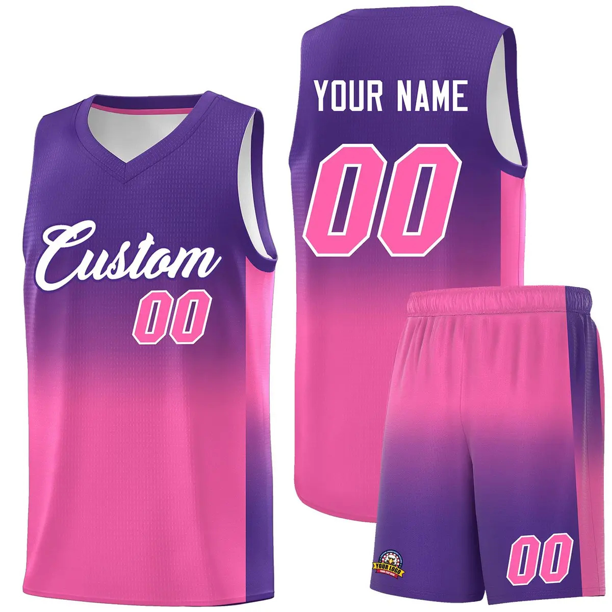 Purple Pink Gradient Fashion Sports Basketball Jersey