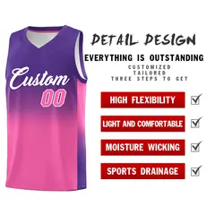 Purple Pink Gradient Fashion Sports Basketball Jersey 2