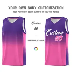Purple Pink Gradient Fashion Sports Basketball Jersey 3