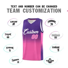 Purple Pink Gradient Fashion Sports Basketball Jersey 4