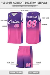 Purple Pink Gradient Fashion Sports Basketball Jersey 5