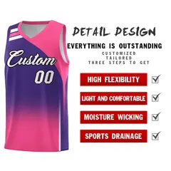 Purple Pink Gradient Fashion Sports Basketball Jersey 2