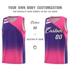 Purple Pink Gradient Fashion Sports Basketball Jersey 3