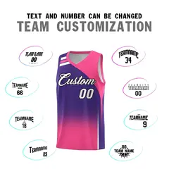 Purple Pink Gradient Fashion Sports Basketball Jersey 4