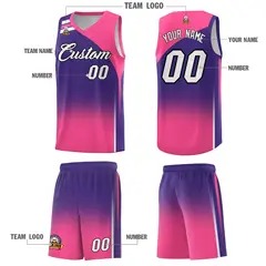 Purple Pink Gradient Fashion Sports Basketball Jersey 5