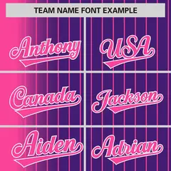 Purple Pink Gradient Pinstripe Varsity Full-Snap Letterman Baseball Jacket 3