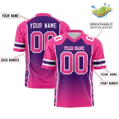 Purple Pink Gradient Side Pattern Authentic Football Jersey 2