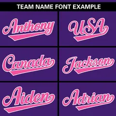 Purple Pink Gradient Side Star Pattern Baseball Jersey 3