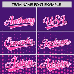 Purple Pink Gradient Varsity Full-Snap Polka Dot Letterman Baseball Jacket 3
