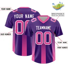 Purple Pink Gradient Vertical Stripe Team Football Jersey 2