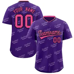 Purple Pink Graffiti Text Full Button Baseball Jersey