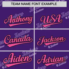 Purple Pink Graffiti Text Full Button Baseball Jersey 3