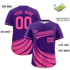 Purple Pink Graffiti Wind Mark Baseball Jersey 2