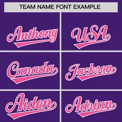 Purple Pink Grid Blur Pattern Baseball Jersey 3