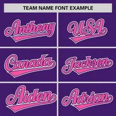 Purple Pink Half Stripe Authentic Baseball Jersey 3