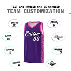 Purple Pink Indians Pattern Basketball Uniform Jersey 4