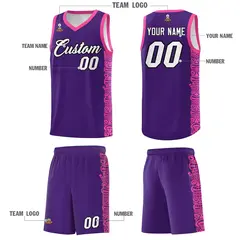 Purple Pink Indians Pattern Basketball Uniform Jersey 5