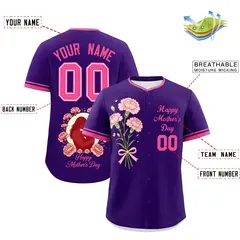 Purple Pink Mother's Day Baseball Jersey 2