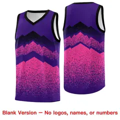 Purple Pink Mountain Fade Gradient Fashion Basketball Jersey 6