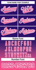 Purple Pink Pink-White Gradient Two-Button Softball Jersey 3