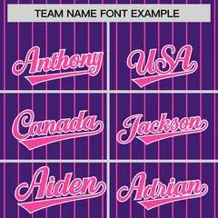 Purple Pink Pinstripe Raglan Full-Snap Letterman Baseball Jacket 3