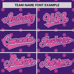 Purple Pink Polka Dot Graffiti Authentic Baseball Jersey 3