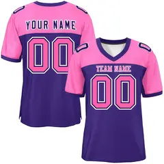 Purple-Pink Raglan Sleeves Fashion Authentic Football Jersey
