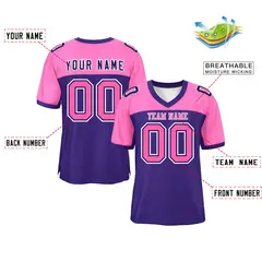 Purple-Pink Raglan Sleeves Fashion Authentic Football Jersey 2