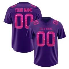 Purple Pink Sequin Lettering Football Jersey 1