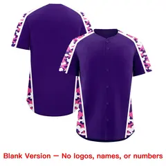 Purple Pink Side Camo Baseball Jersey 7