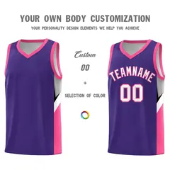 Purple Pink Side Design Basketball Jersey Sports Uniform 3