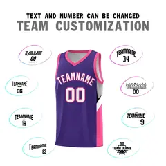 Purple Pink Side Design Basketball Jersey Sports Uniform 4