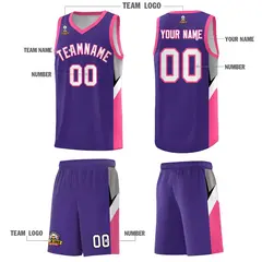 Purple Pink Side Design Basketball Jersey Sports Uniform 5