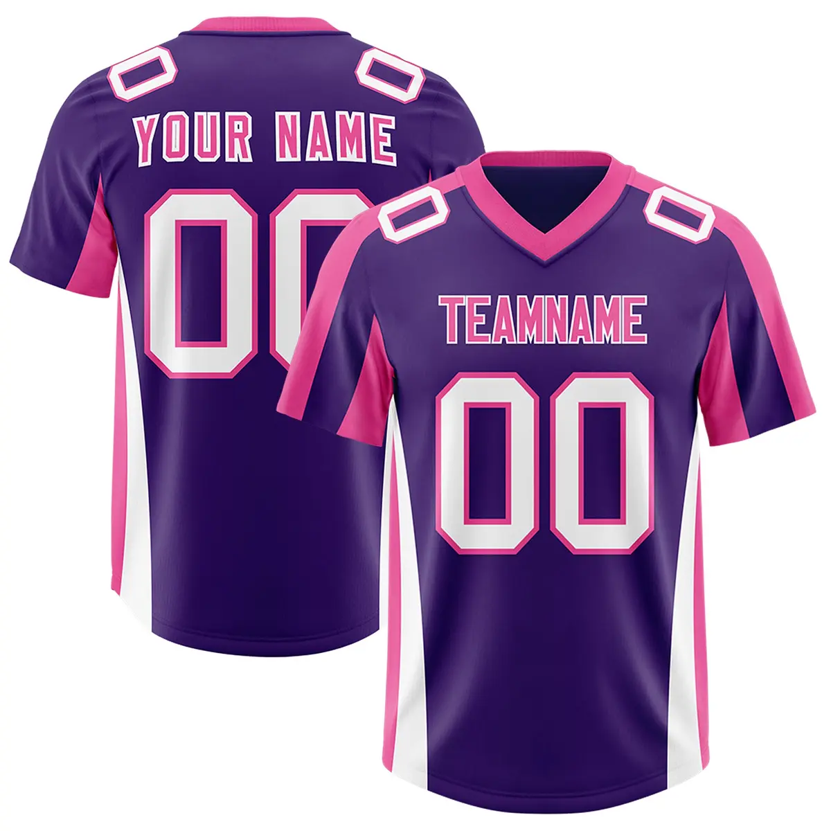 Purple Pink Side Stripe Authentic Football Jersey