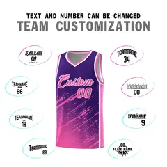Purple Pink Splash Basketball Uniforms for Practice 4