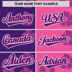 Purple Pink Split Flower Graffiti Authentic Baseball Jersey 3