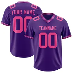 Purple Pink Square Neckline Football Jersey 1