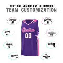 Purple Pink Star Graffiti Basketball Jersey Sports Uniform 4