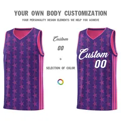 Purple Pink Star Graffiti Sports Uniform Basketball Jersey 3