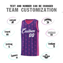 Purple Pink Star Graffiti Sports Uniform Basketball Jersey 4