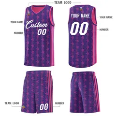 Purple Pink Star Graffiti Sports Uniform Basketball Jersey 5