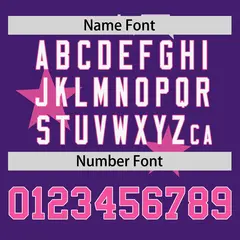 Purple Pink Star Graffiti Two-Button Baseball Jersey 4