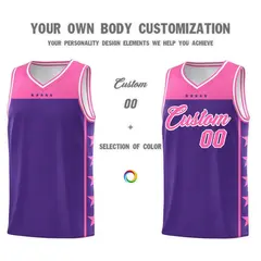 Purple Pink Star Pattern Basketball Jersey Sports Uniform 3
