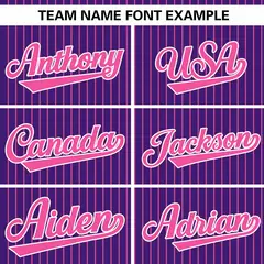 Purple Pink Stripe Authentic Pullover Baseball Jersey 3