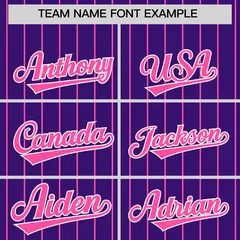 Purple Pink Stripe Raglan Sleeves Fashion Baseball Jersey 3