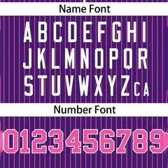 Purple Pink Stripe Two-Button Softball Jersey 3