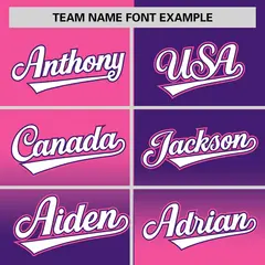 Purple Pink Symmetrical Gradient Authentic Baseball Jersey 3