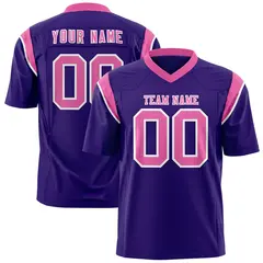 Purple Pink Two-Tone Shoulder Cut Flag Football Jersey 1